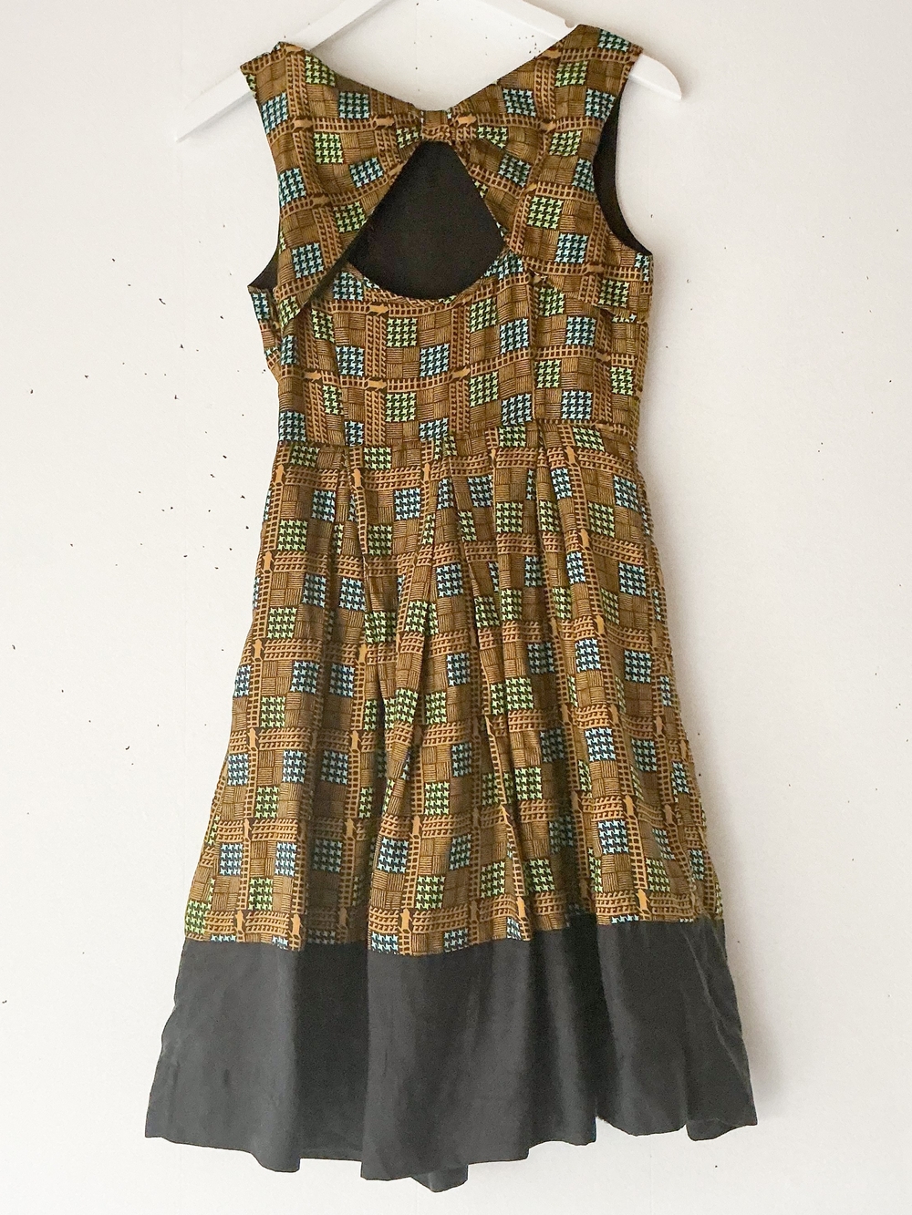 Girls From Savoy Anthropologie Silk Geometric Print Fit & Flare Dress Size 4P - Picture 6 of 9